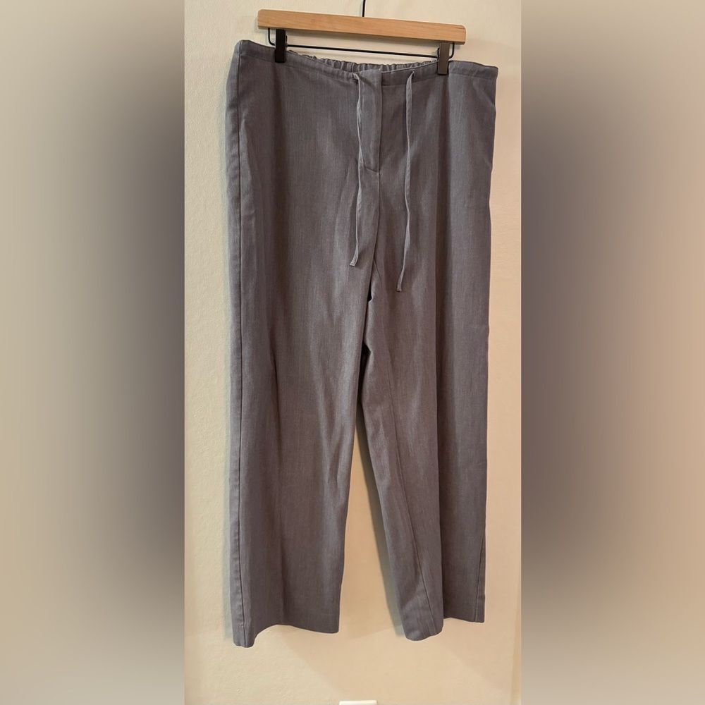 Lane Bryant Gray Drawstring Stretch Dress Pants - Size 14/16